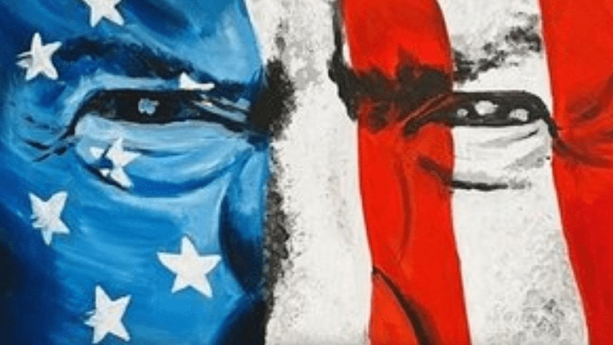 Donald J. Trump X profile picture - D.J. Trump face overlay with USA flag